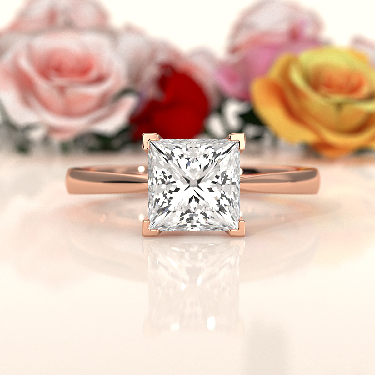 4.5g Princess Prong Setting Lab Grown Diamond Engagement Solitaire Ring IGI Certified 1.00 Ctw.